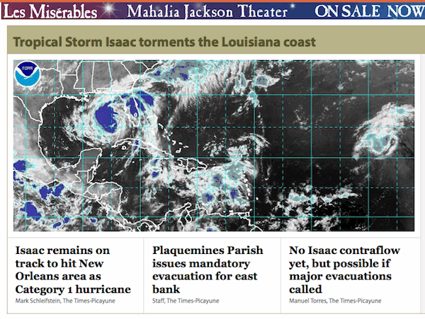 Isaac Poised To 'Torment' New Orleans As Category 1 Hurricane On ...