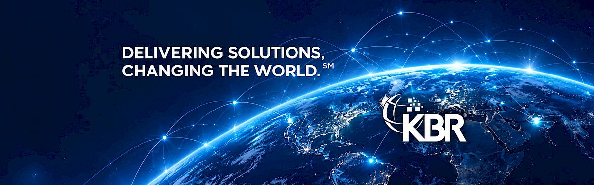 KBR logo beside a connected globe, representing the KBR–Klean Industries alliance for global deployment of TyreNova tire pyrolysis technology.